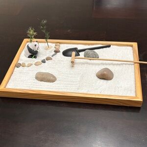 Mini Zen Garden with Panda and Tools